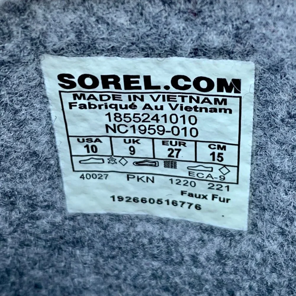 SOREL 1964 Pac Snow Boots Kids 10 27 Faux Fur Black Waterproof Winter Boot Suede - Picture 12 of 14